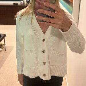 J. Crew Cream Button-Up Cardigan